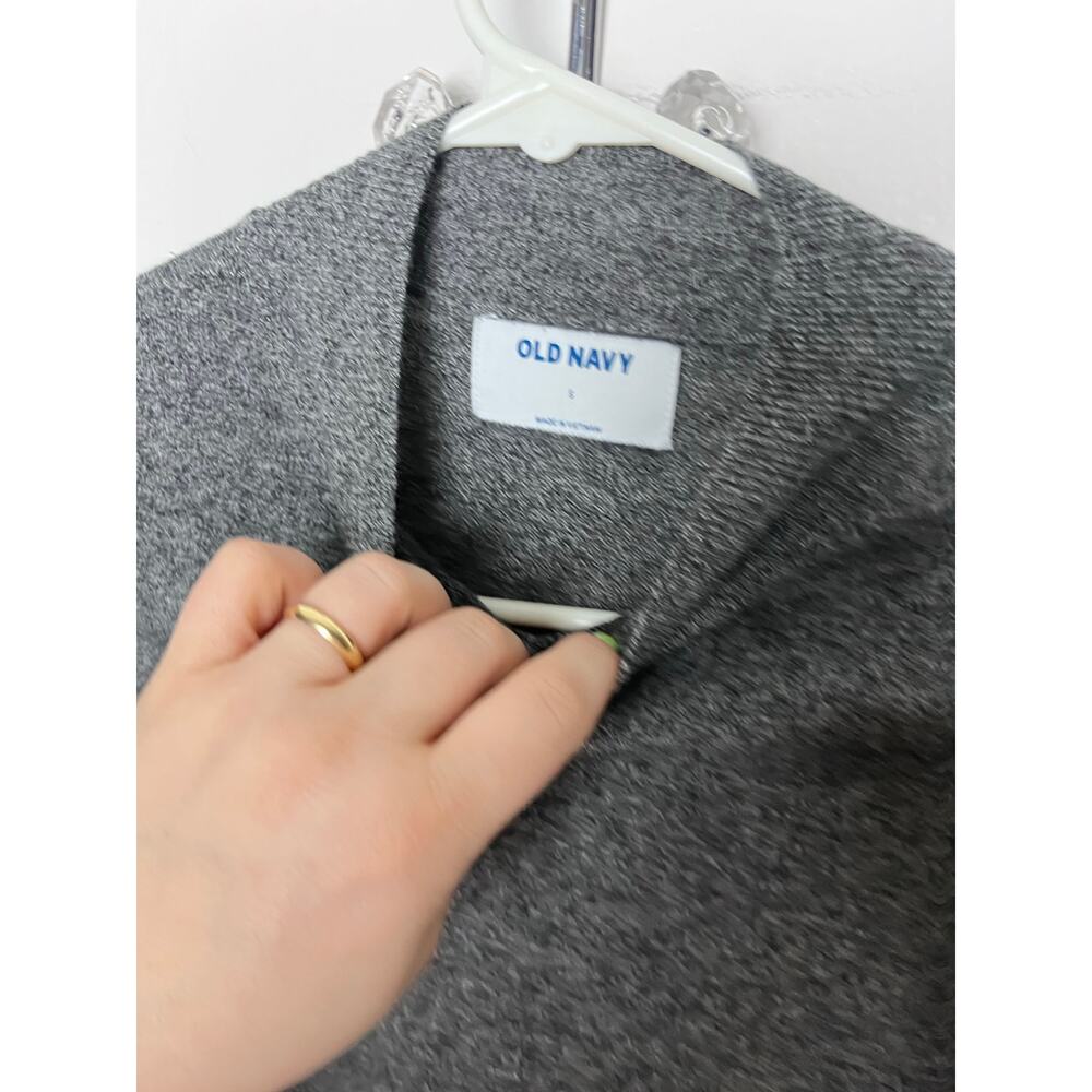 Old Navy Women's Dark Heather Gray Mock Neck Slouchy Boxy Sweater Small - Picture 2 of 4